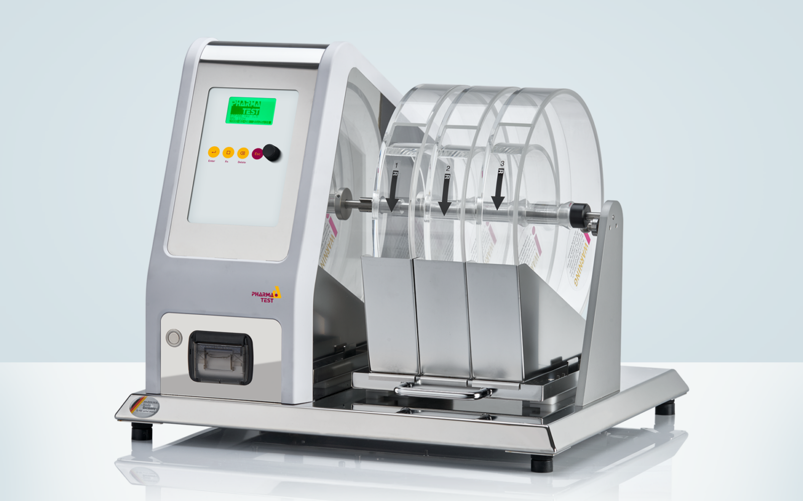 PTF 300 – Equipo de triple estación para pruebas de friabilidad de tabletas